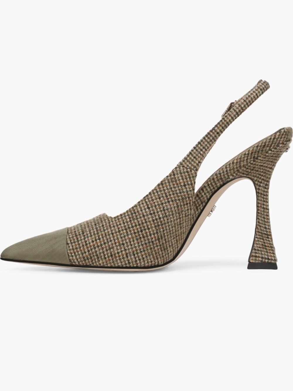 🍒2/$90🍒Sam Edelman NWT Odette Olive Houndstooth Slingback Pointed-Toe Pumps - Picture 10 of 10